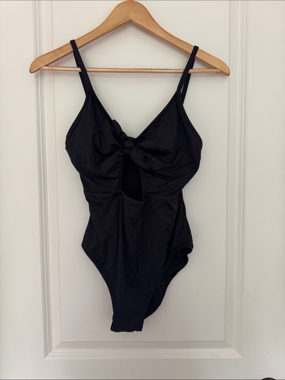Women’s Black One-Piece Swimsuit with Front Knot